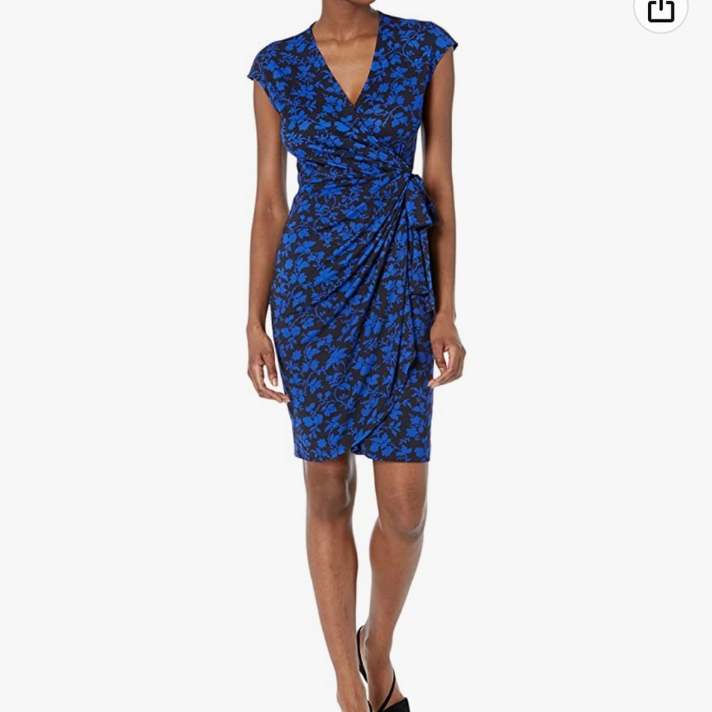 EUC Lark & Ro cap-sleeve wrap dress